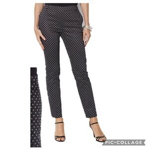 Lauren Ralph Lauren Polka-Dot Stretch Twill Straight-Leg Pants.